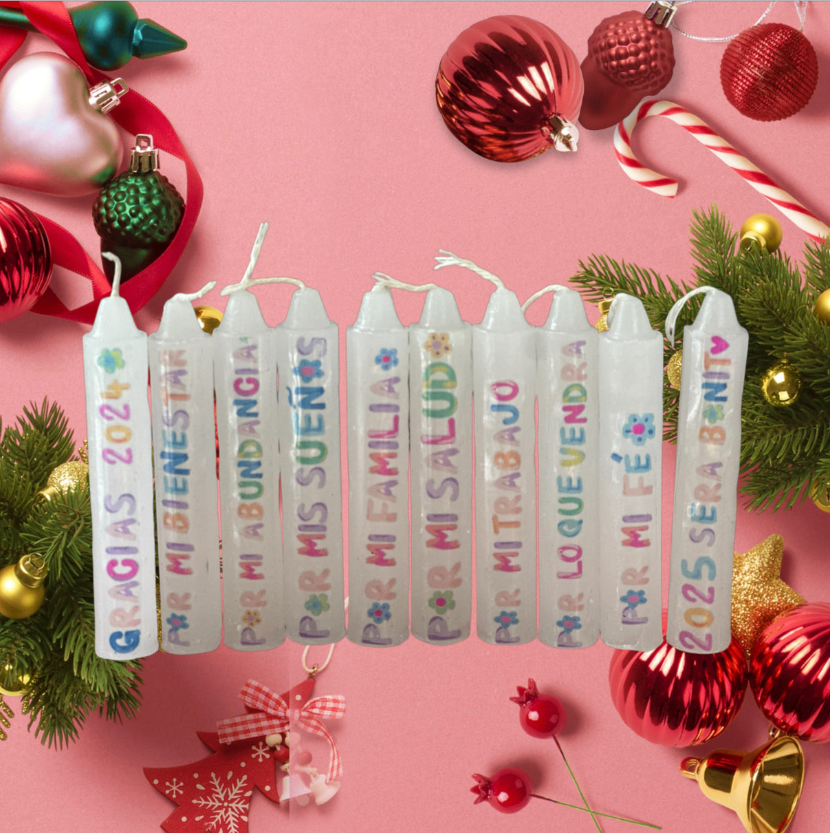 Velitas de buenos deseos Navideñas con intención. (Edición Karol G Mañana será bonito) 🩷❤️🧡💛💚🩵💙💜