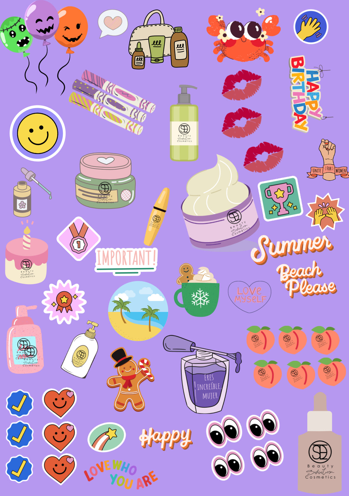 Plantilla de stickers💜🧖🏽♀️💅🏽💋